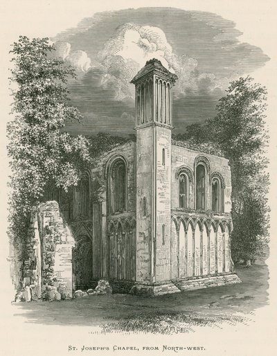 Abbaye de Glastonbury, chapelle de Saint-Joseph, vue du nord-ouest - Alexander Francis Lydon